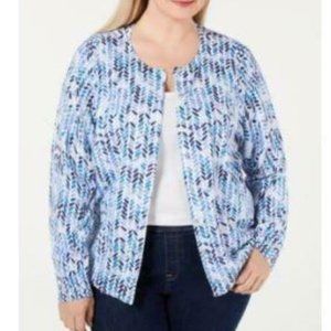 Karen Scott Chevron-Print Cardigan